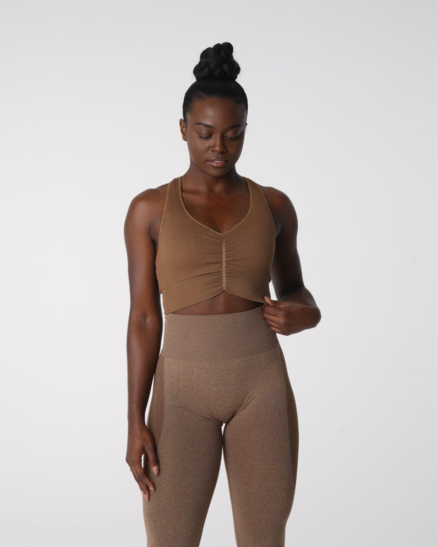 NVGTN Cinched Seamless Sports Bh Dame Brune Danmark | EMXACMN2