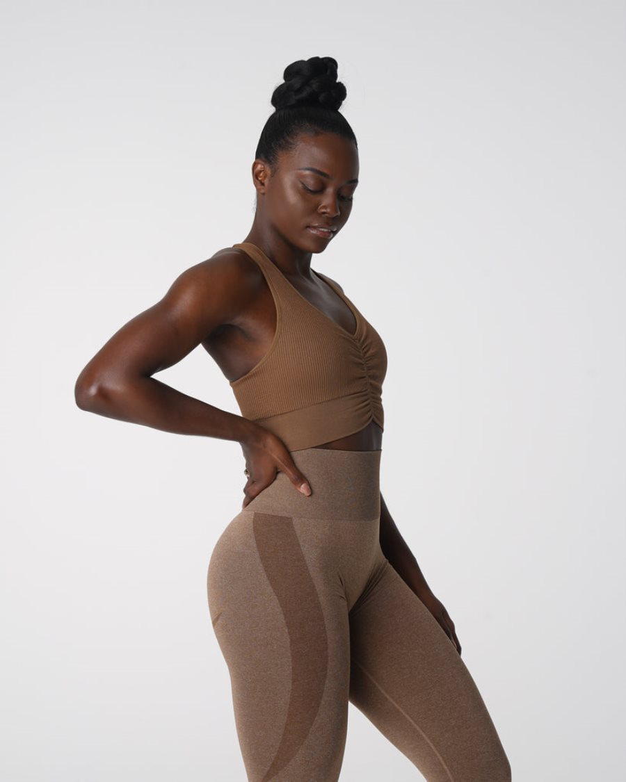 NVGTN Cinched Seamless Sports Bh Dame Brune Danmark | EMXACMN2