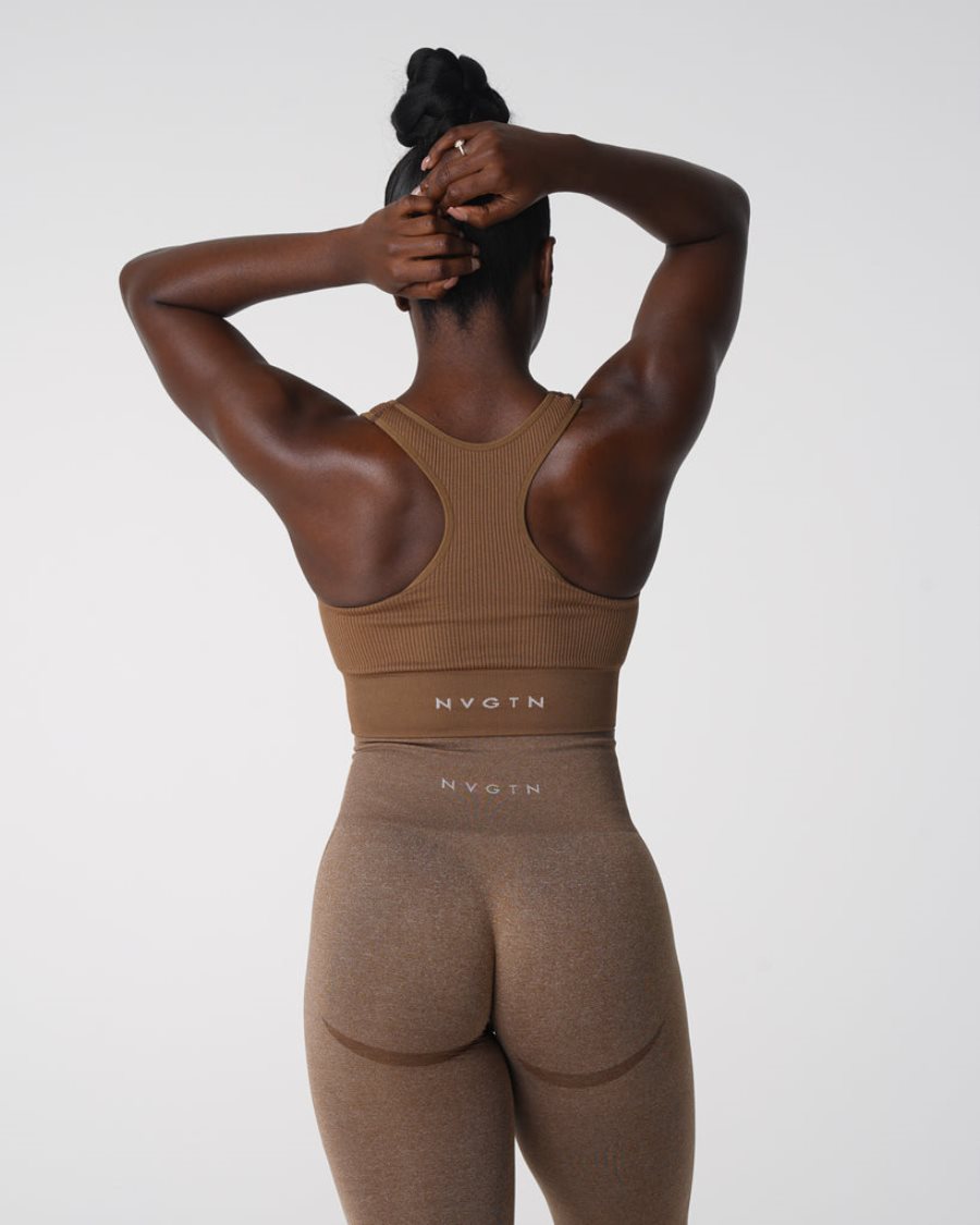 NVGTN Cinched Seamless Sports Bh Dame Brune Danmark | EMXACMN2