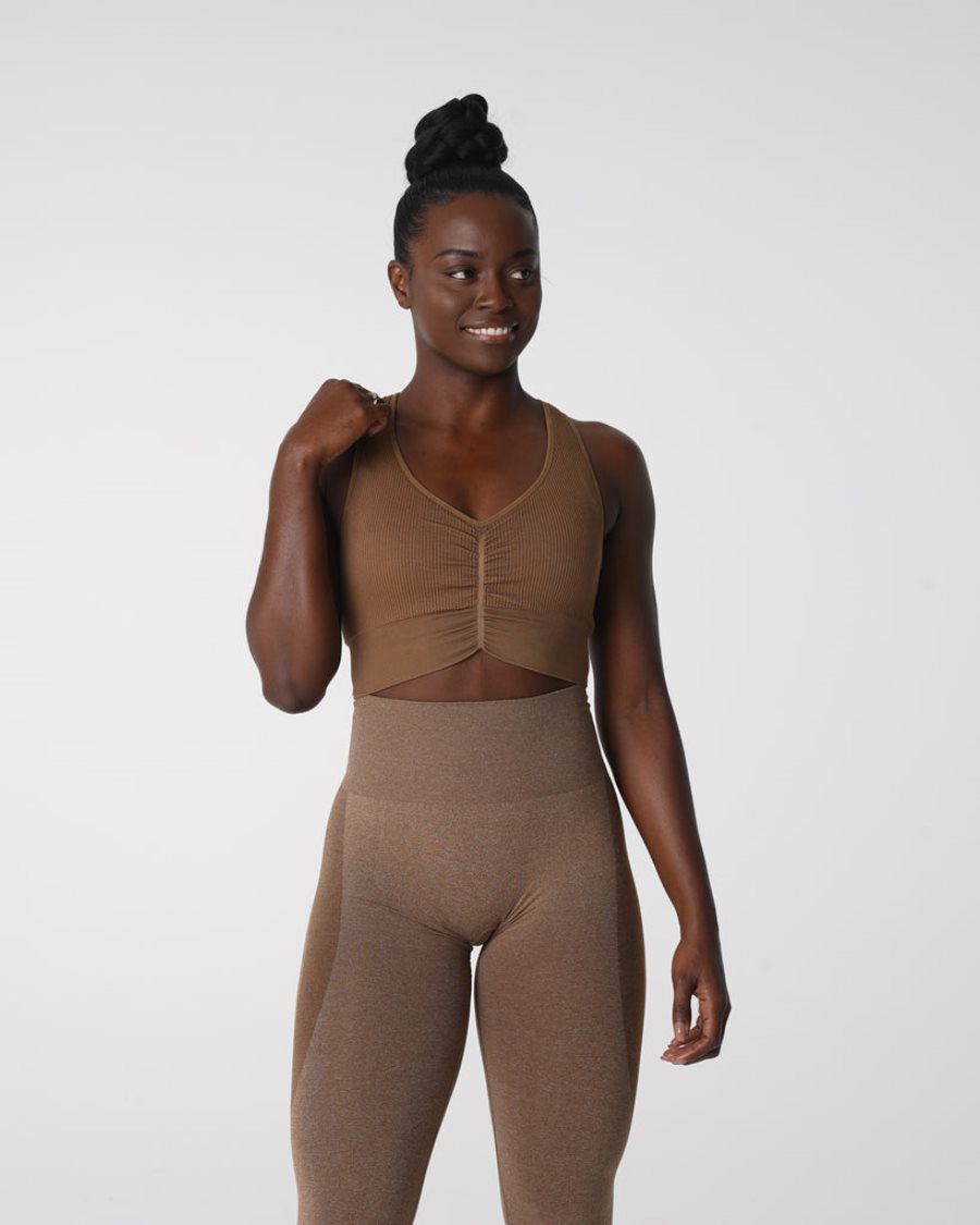 NVGTN Cinched Seamless Sports Bh Dame Brune Danmark | EMXACMN2