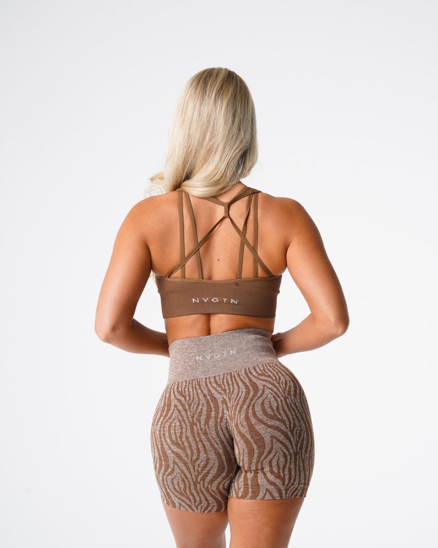 NVGTN Galaxy Ribbet Seamless Sports Bh Dame Brune Danmark | 1P69WRBU