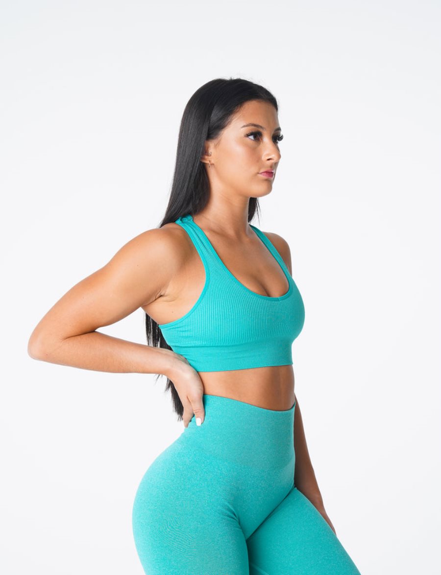 NVGTN Galaxy Ribbet Seamless Sports Bh Dame Turkis Danmark | 9R38YV4E