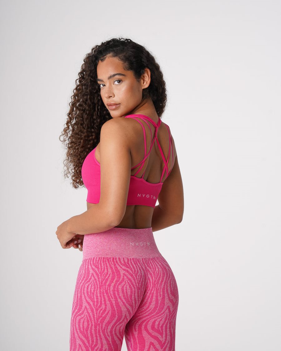 NVGTN Galaxy Ribbet Seamless Sports Bh Dame Fuchsia Danmark | GHTMA4K3