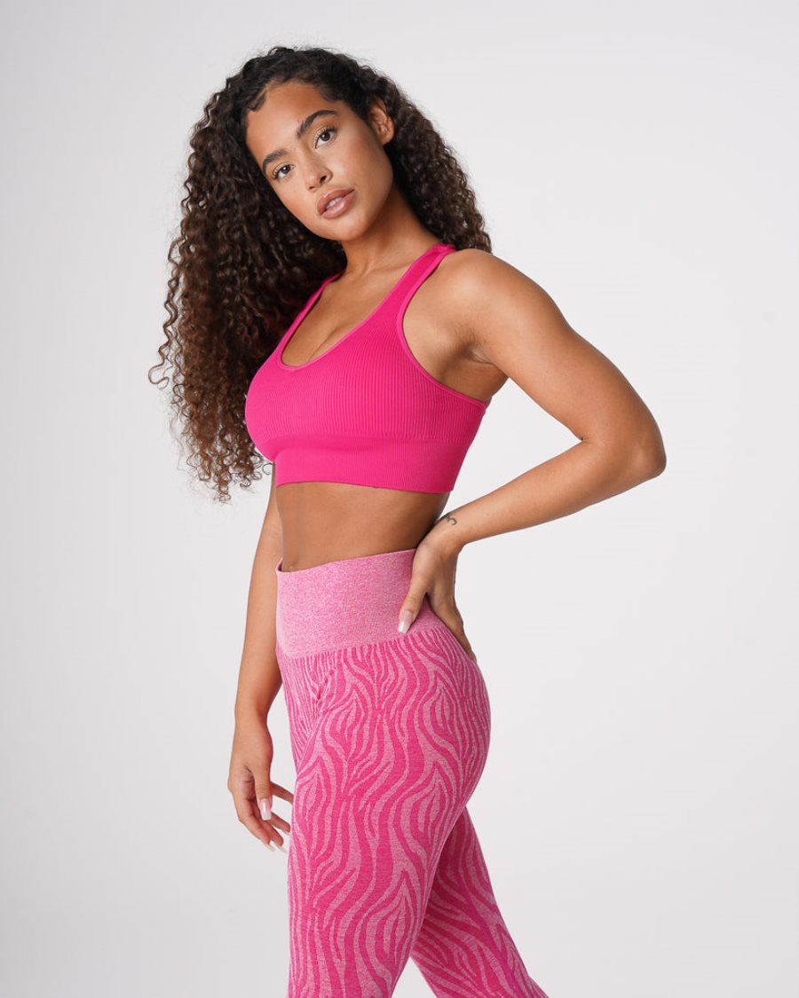 NVGTN Galaxy Ribbet Seamless Sports Bh Dame Fuchsia Danmark | GHTMA4K3