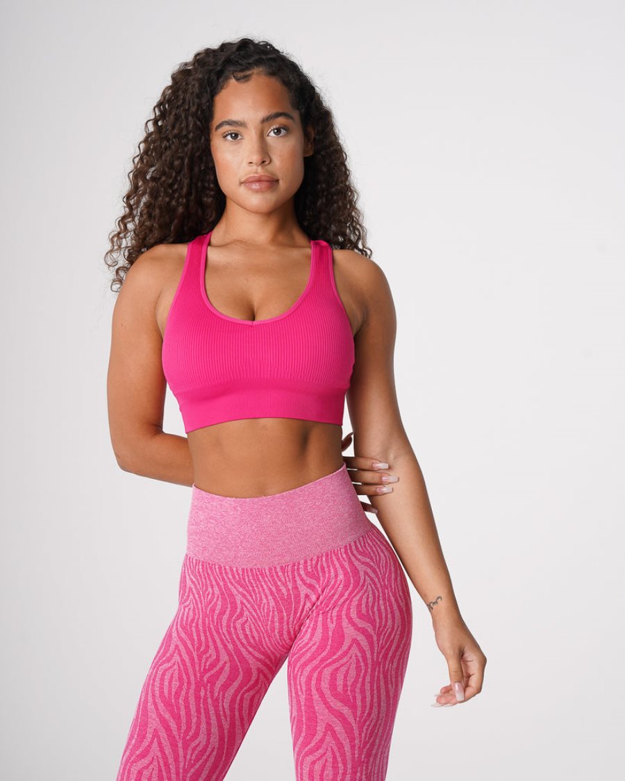 NVGTN Galaxy Ribbet Seamless Sports Bh Dame Fuchsia Danmark | GHTMA4K3