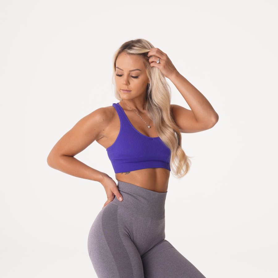 NVGTN Galaxy Ribbet Seamless Sports Bh Dame Blå Danmark | QDL1CRDC