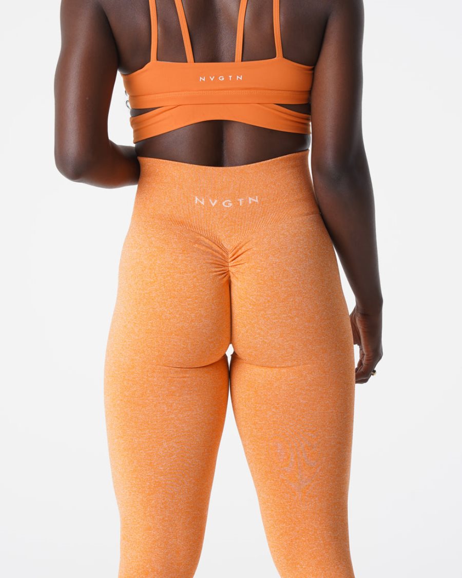 NVGTN Scrunch Seamless Leggings Dame Orange Danmark | 2IWTZTF7