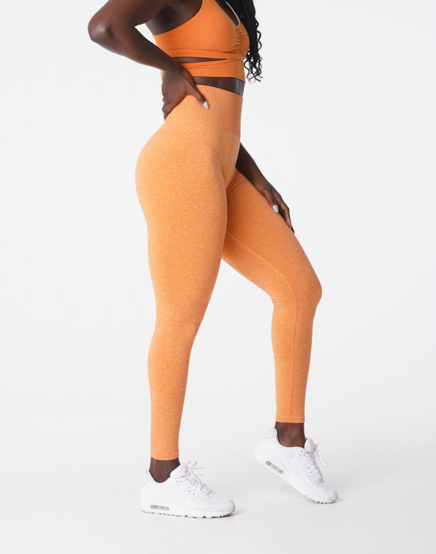 NVGTN Scrunch Seamless Leggings Dame Orange Danmark | 2IWTZTF7