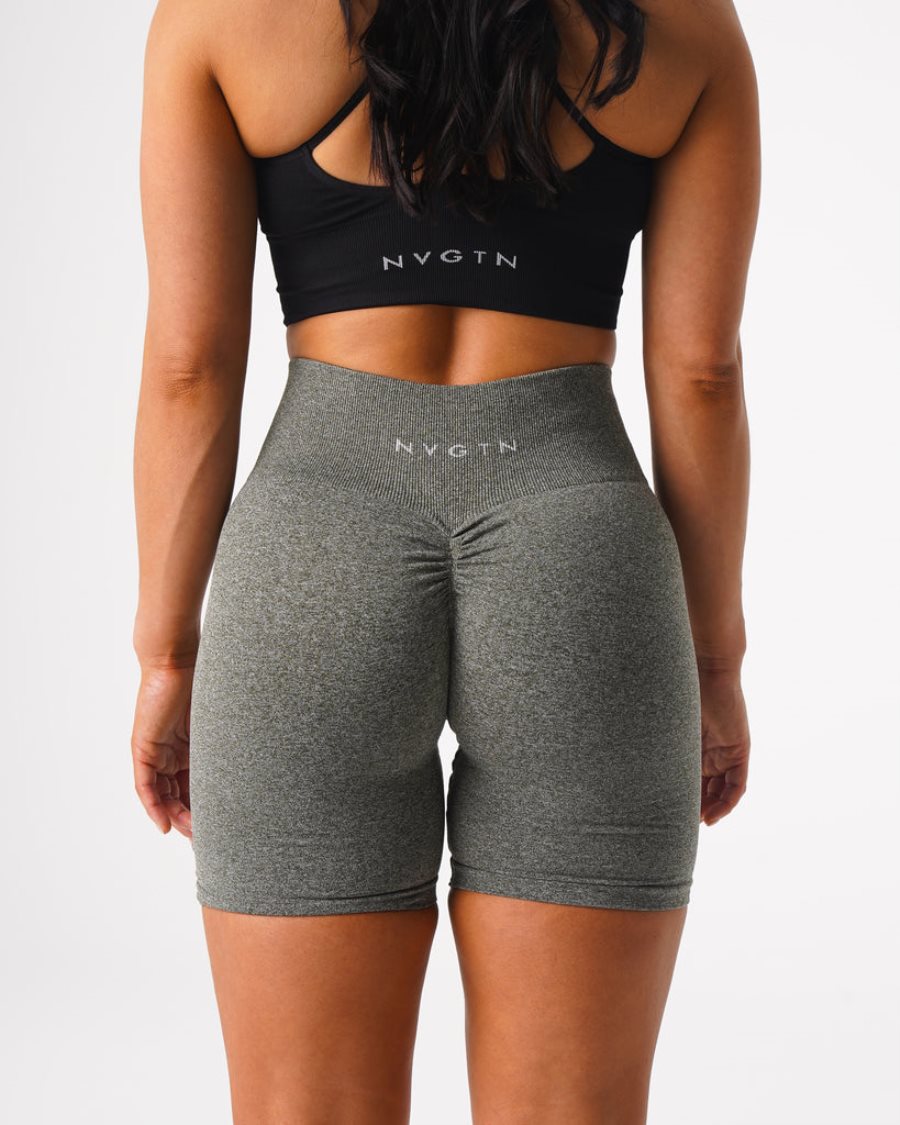 NVGTN Scrunch Seamless Shorts Dame Khaki Grøn Danmark | LF01A4VM