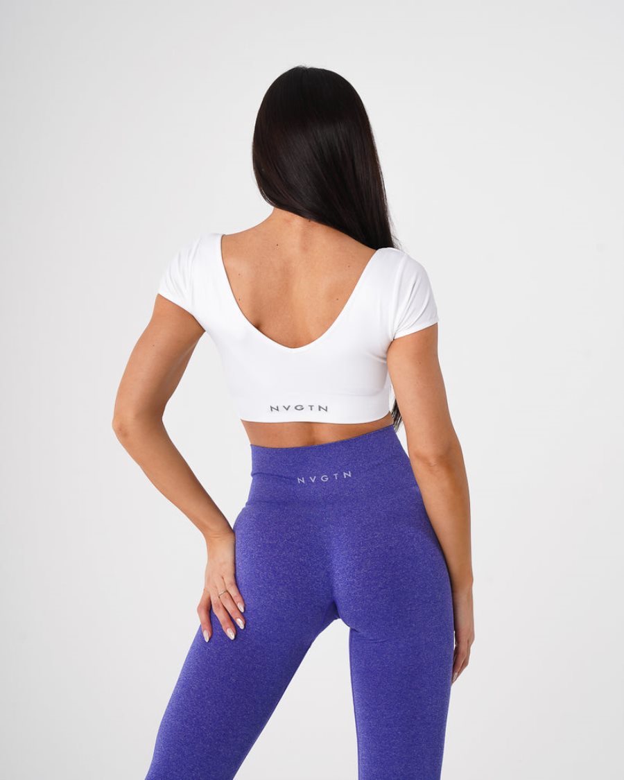 NVGTN Serene Seamless Sports Bh Dame Hvide Danmark | QNQ5VAWG