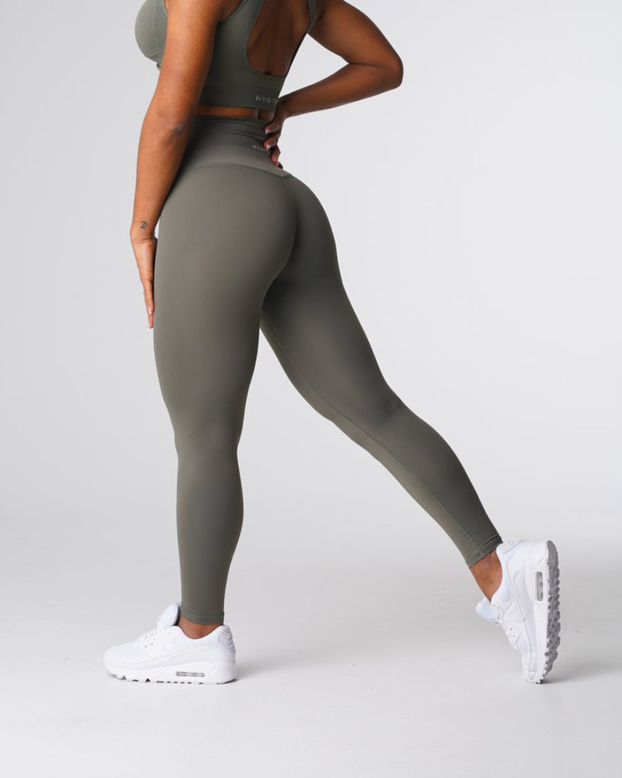 NVGTN Signature 2.0 Leggings Dame Khaki Grøn Danmark | VK5STRGJ