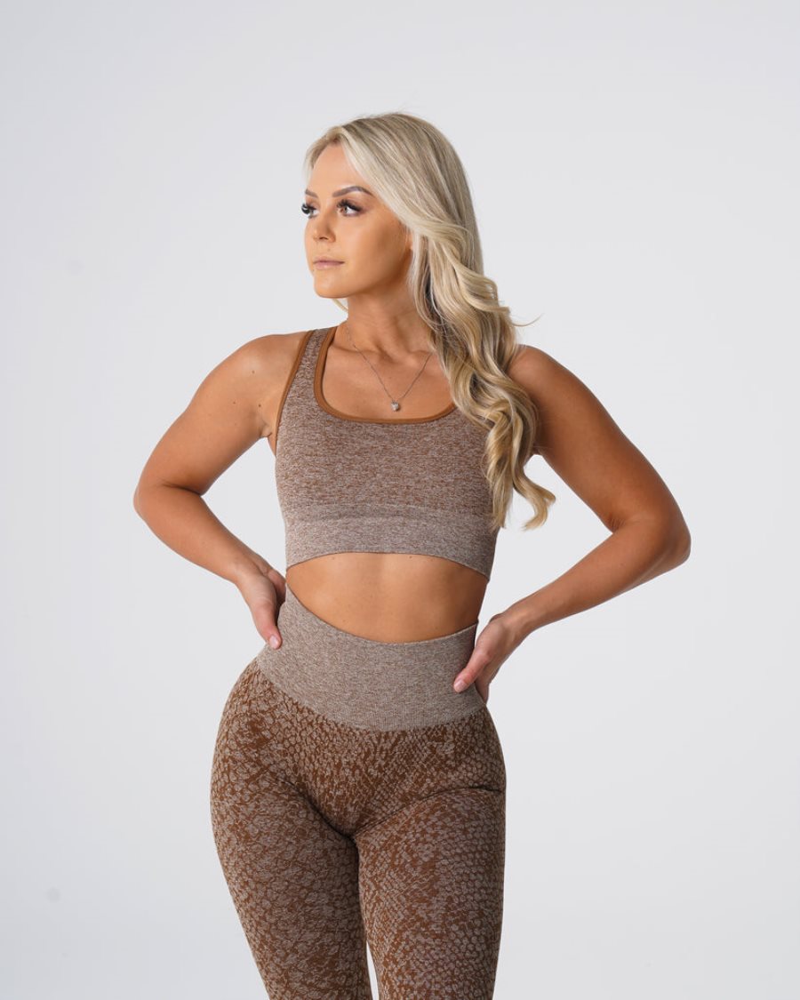 NVGTN Snakeskin Eclipse Seamless Sports Bh Dame Brune Danmark | 1OEP2D25