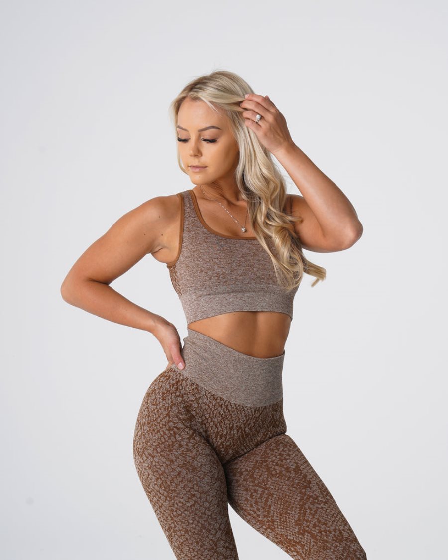 NVGTN Snakeskin Eclipse Seamless Sports Bh Dame Brune Danmark | 1OEP2D25