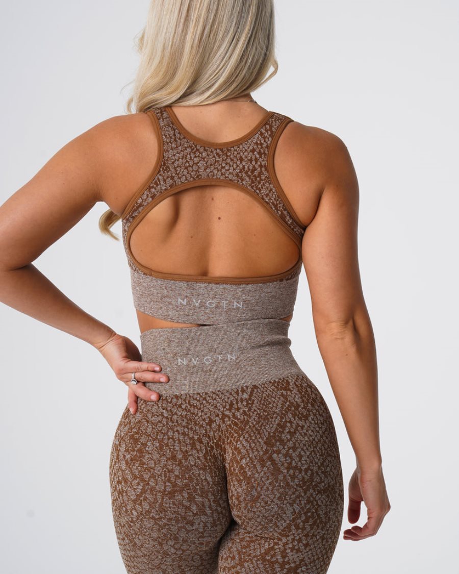 NVGTN Snakeskin Eclipse Seamless Sports Bh Dame Brune Danmark | 1OEP2D25