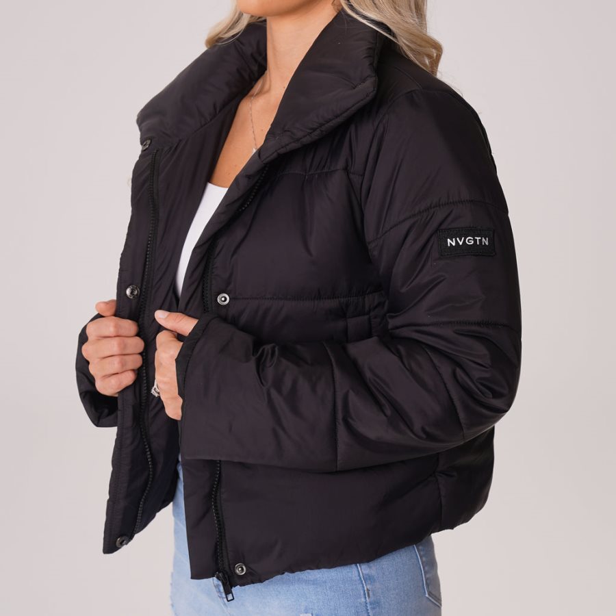 NVGTN Vinter Nights Puffer Jakke Dame Sort Danmark | R6BWSRH0