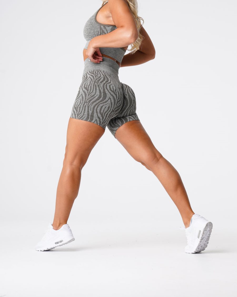 NVGTN Zebra Seamless Shorts Dame Khaki Grøn Danmark | PDLU0R2E