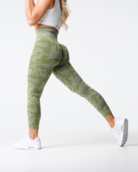 NVGTN Camo Seamless Leggings Dame Grøn Danmark | YAZX6MBY