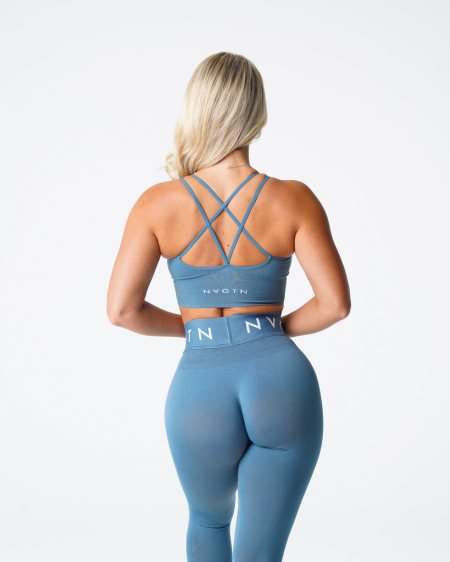 NVGTN Flourish Seamless Sports Bh Dame Blå Danmark | 5A4VBEKI