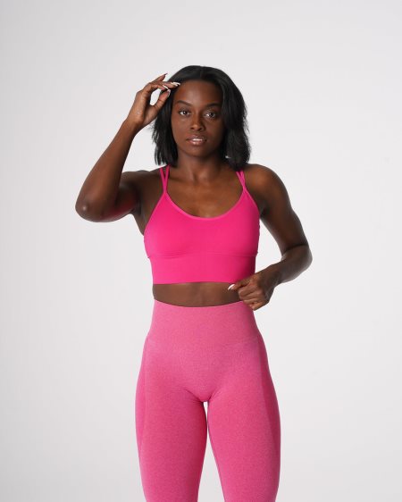 NVGTN Flourish Seamless Sports Bh Dame Fuchsia Danmark | 05GJEE4W