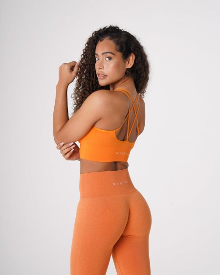 NVGTN Flourish Seamless Sports Bh Dame Orange Danmark | IQ0X1MYX