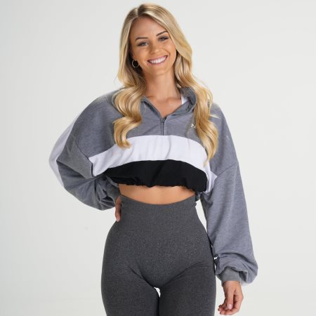 NVGTN Oversized Cropped Pullover Dame Grå Danmark | PEGMQ6N9