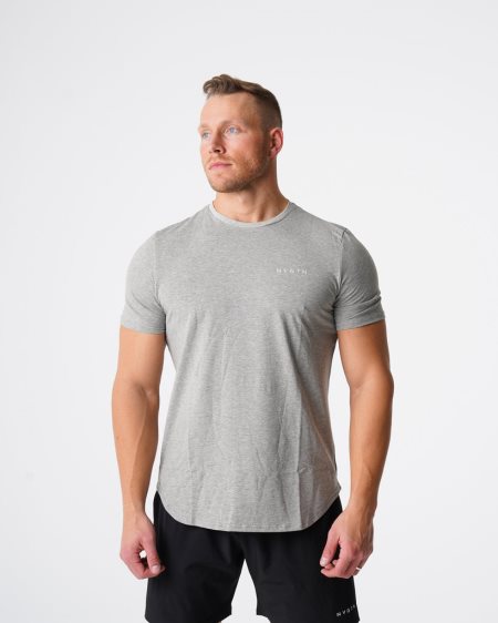 NVGTN Pulse Fitted T Shirts Herre Grå Danmark | M29W8FB7