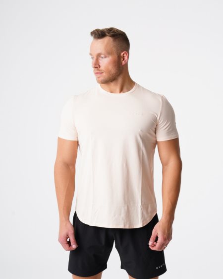 NVGTN Pulse Fitted T Shirts Herre Hvide Danmark | RKSBH021