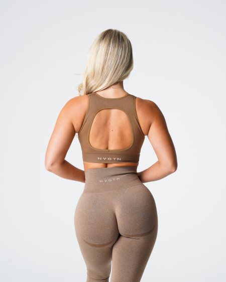 NVGTN Pursuit Seamless Sports Bh Dame Brune Danmark | 2UHN63XC