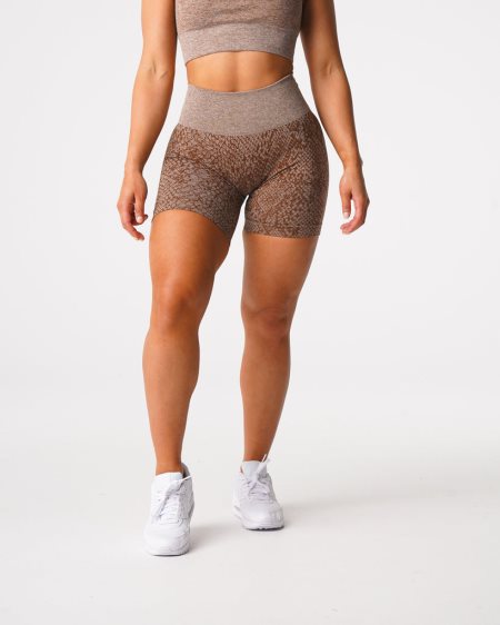 NVGTN Snakeskin Seamless Shorts Dame Brune Danmark | S8WRQVYD