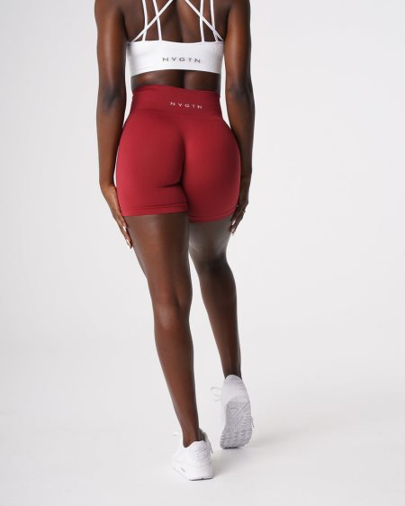 NVGTN Solid Seamless Shorts Dame Rød Danmark | RPNZHFFA