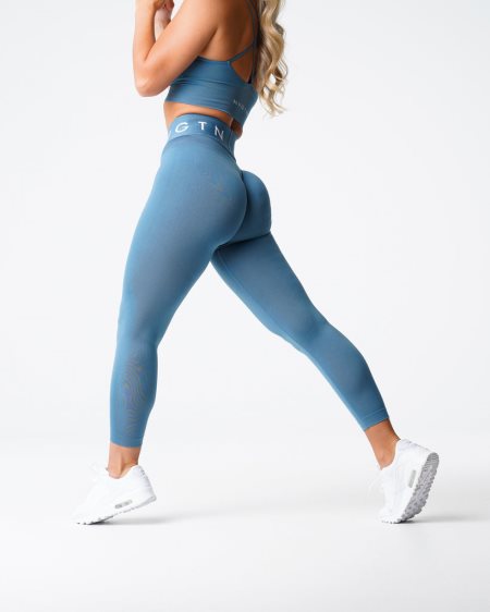 NVGTN Sports Seamless Leggings Dame Blå Danmark | P4JFSZSQ