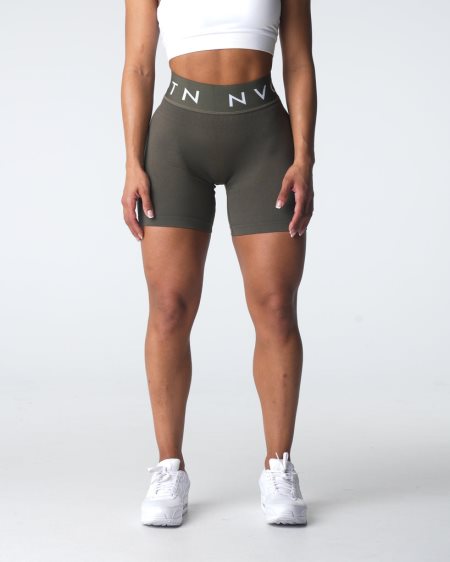 NVGTN Sports Seamless Shorts Dame Olivengrøn Danmark | BXBJVITF