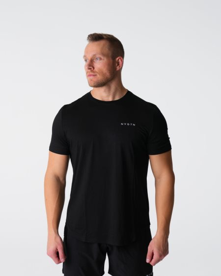 NVGTN Tech Fitted T Shirts Herre Sort Danmark | M0HUW3P6