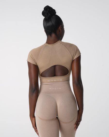 NVGTN Vortex Seamless Top Sports Bh Dame Beige Danmark | 9I6C36LK