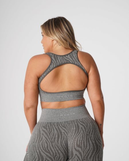 NVGTN Zebra Eclipse Seamless Sports Bh Dame Khaki Grøn Danmark | 5HIRXJBZ